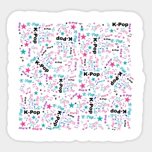 K-Pop WTK Music Note Pattern Sticker